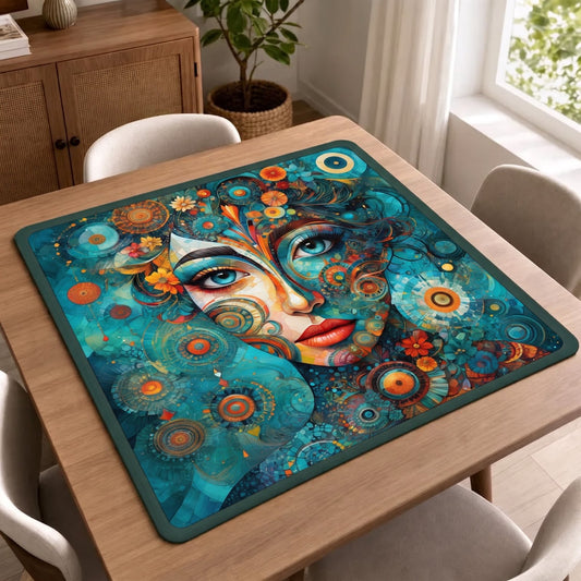 Teal Mosaic Muse – American Mahjong mat