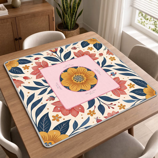 Coral Folk Garden – American Mahjong mat