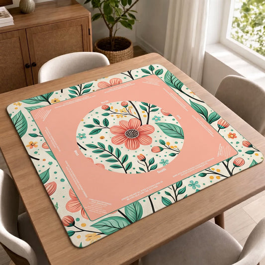 Coral Tulip Grove – American Mahjong mat