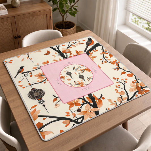 Amber Bird Garden – American Mahjong mat