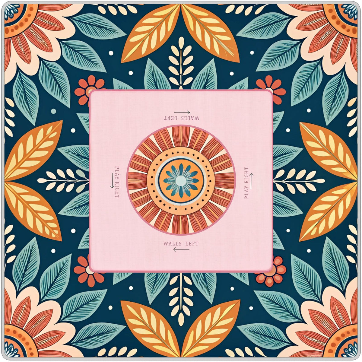 Midnight Folk Bloom – American Mahjong mat