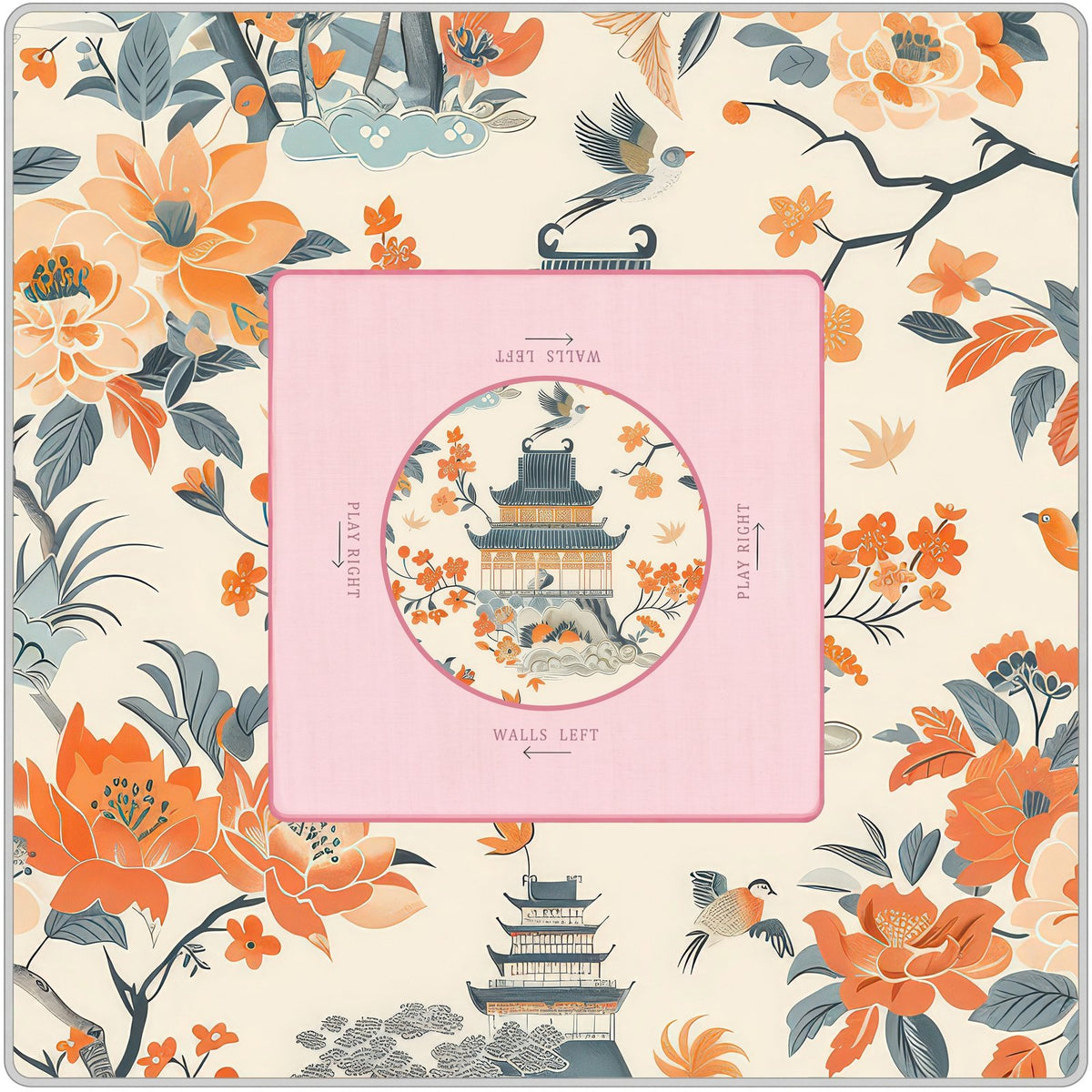 Tangerine Chinoiserie – American Mahjong mat