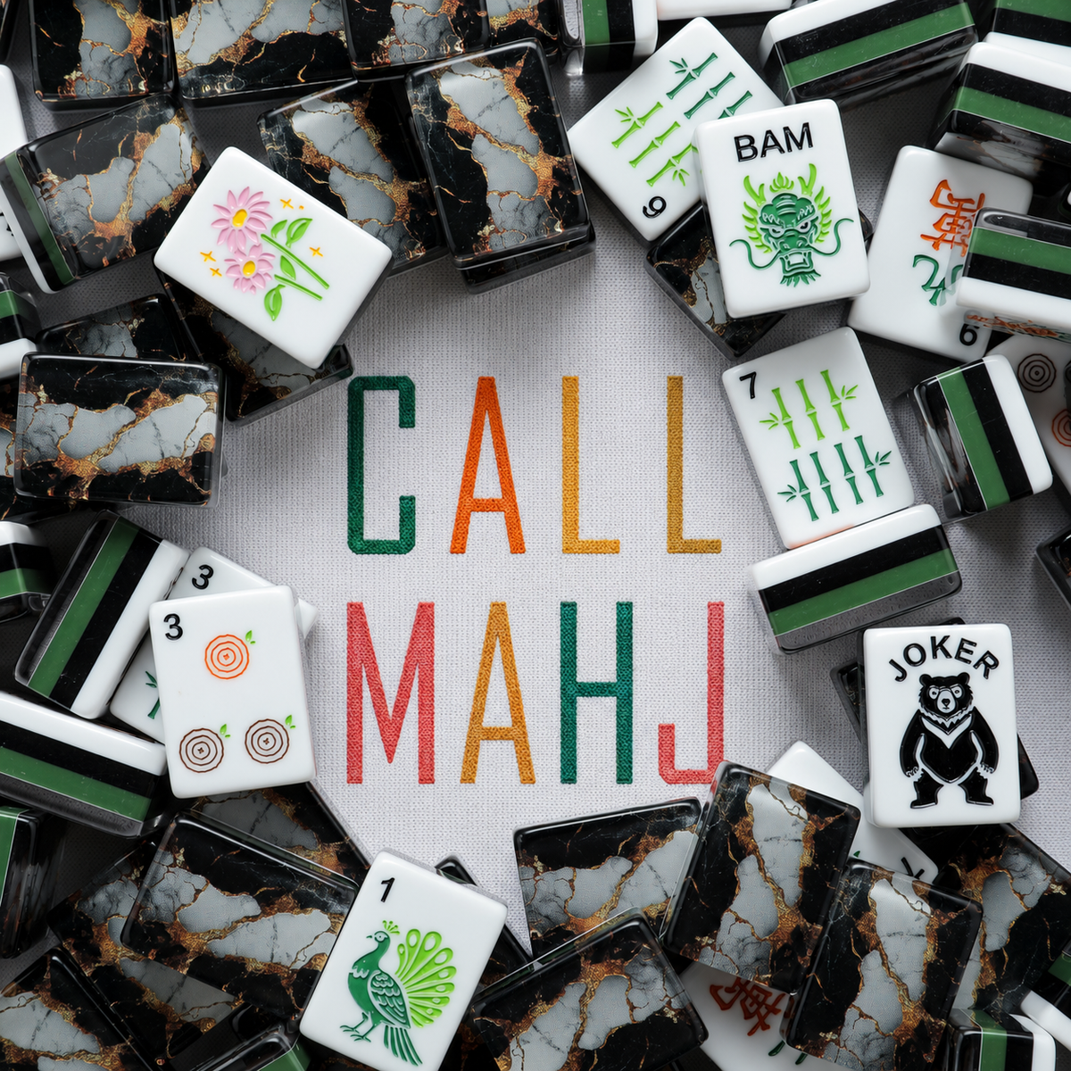 Midnight Gold – American Mahjong tile set