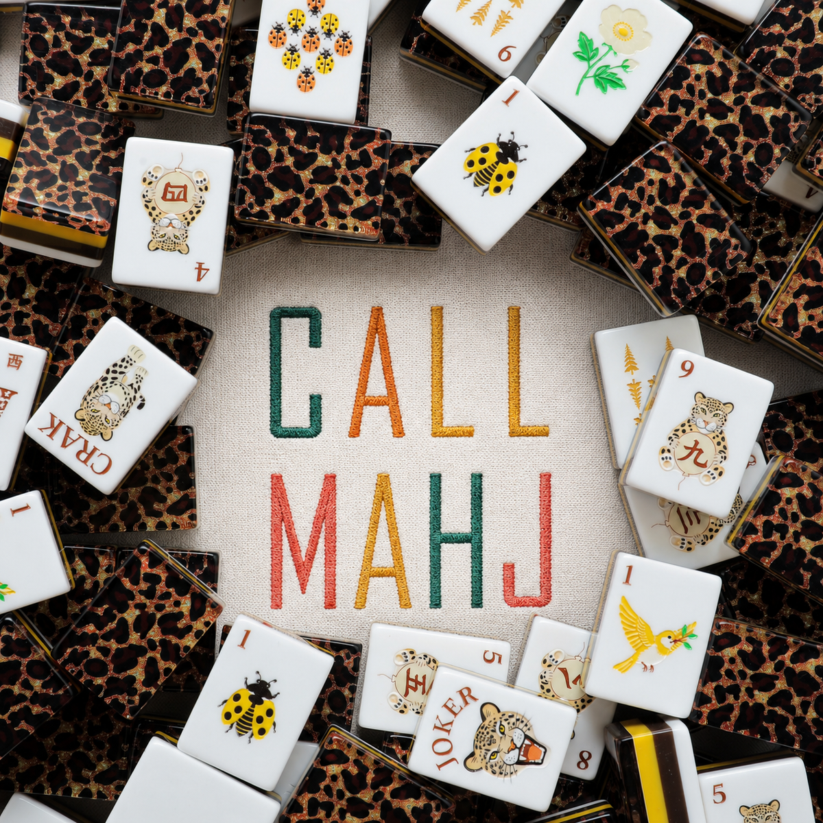 Leopard Gleam – American Mahjong tile set