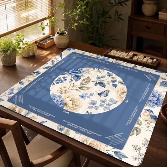 Bluebird Porcelain Garden – American Mahjong mat