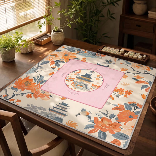 Tangerine Chinoiserie – American Mahjong mat