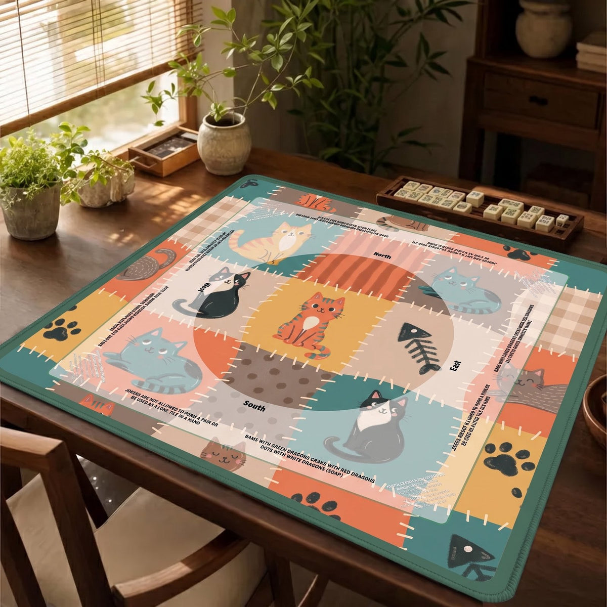 Cozy Cat Patchwork – American Mahjong mat