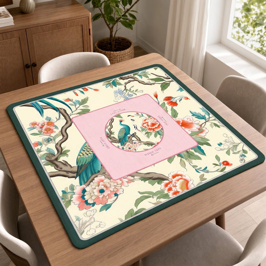 Peony Parrot Garden – American Mahjong mat