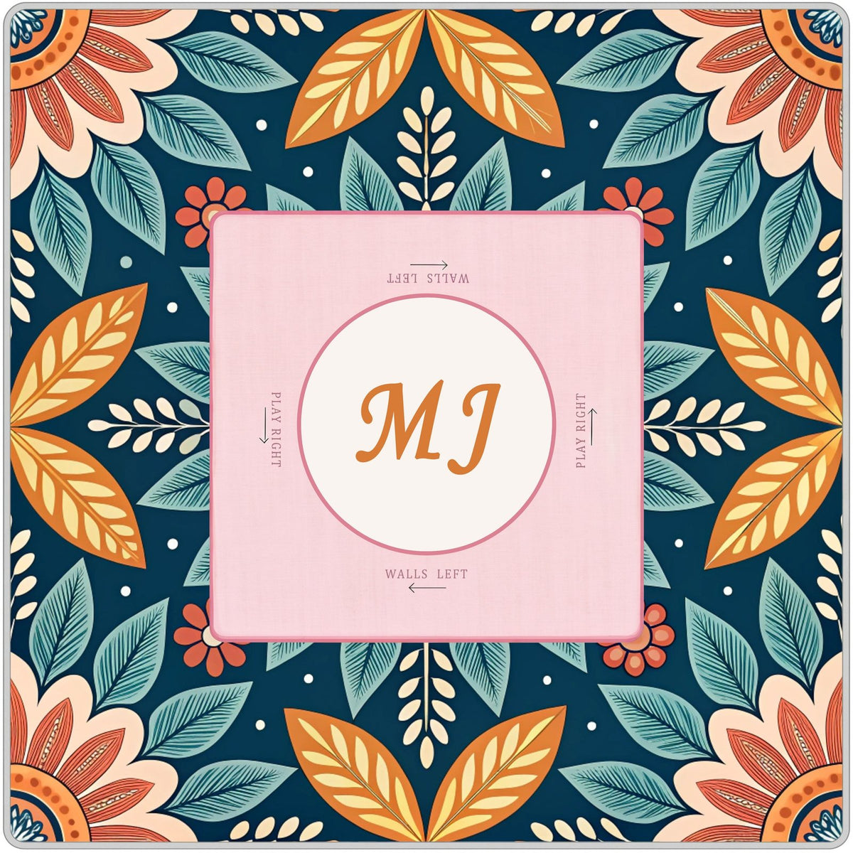 Midnight Folk Bloom – American Mahjong mat