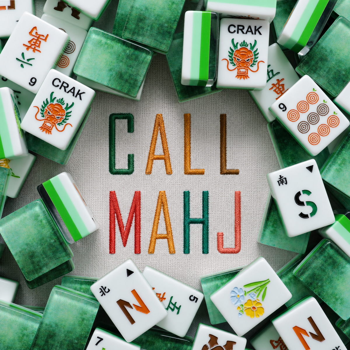 Mosslight Garden – American Mahjong tile set