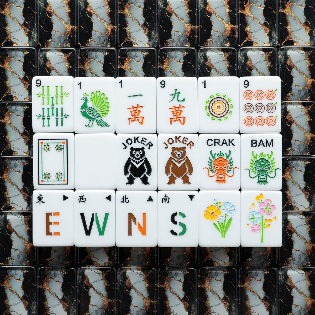 Midnight Gold – American Mahjong tile set
