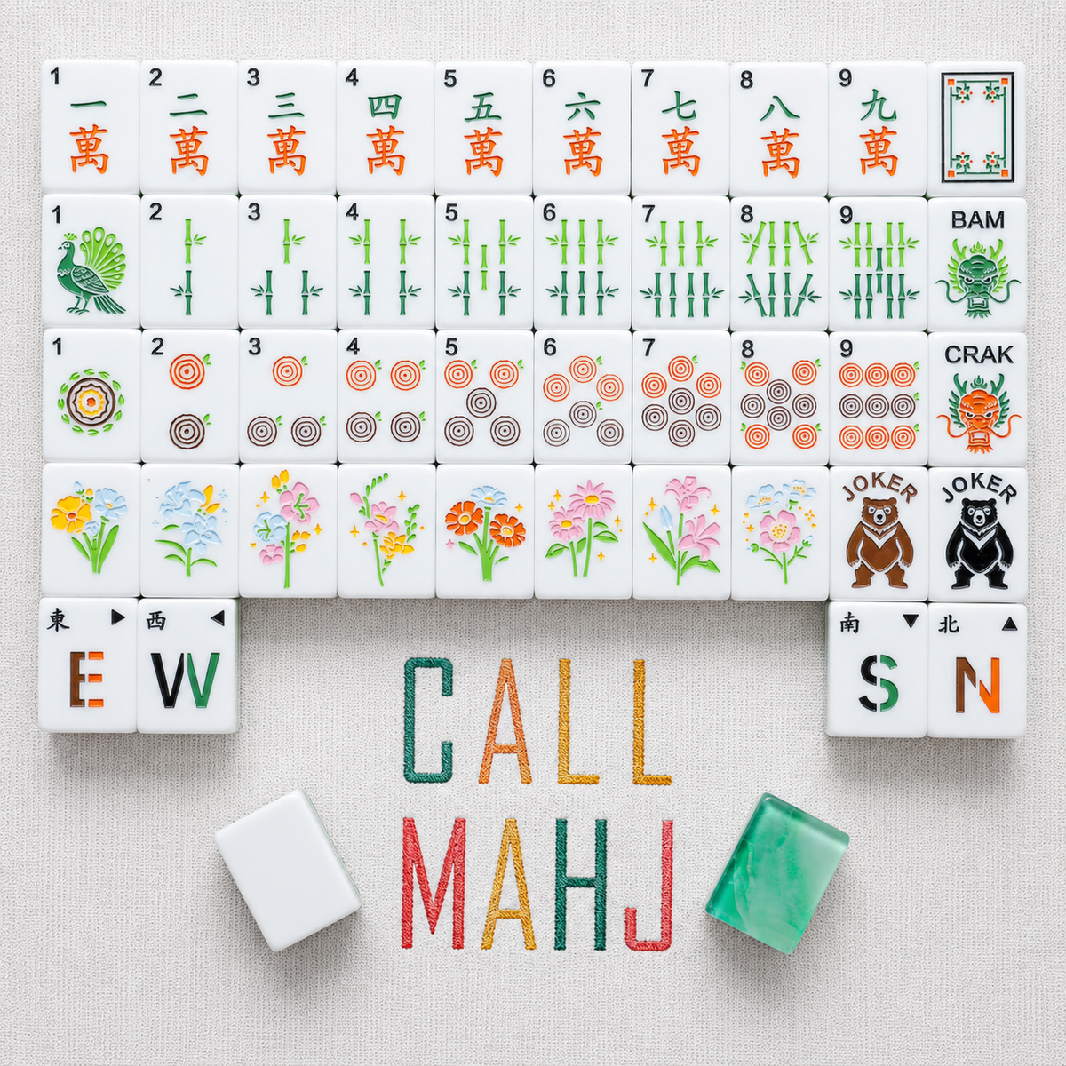 Jade Tide – American Mahjong tile set