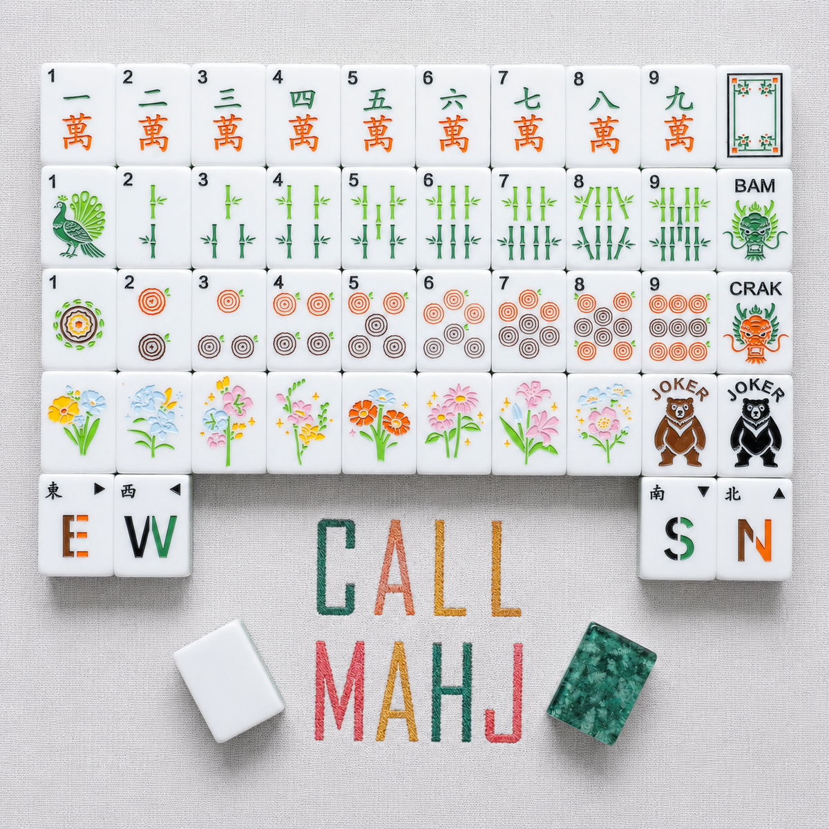 Emerald Canopy – American Mahjong tile set