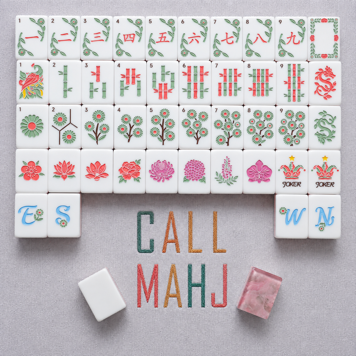 Blush Cloud – American Mahjong tile set