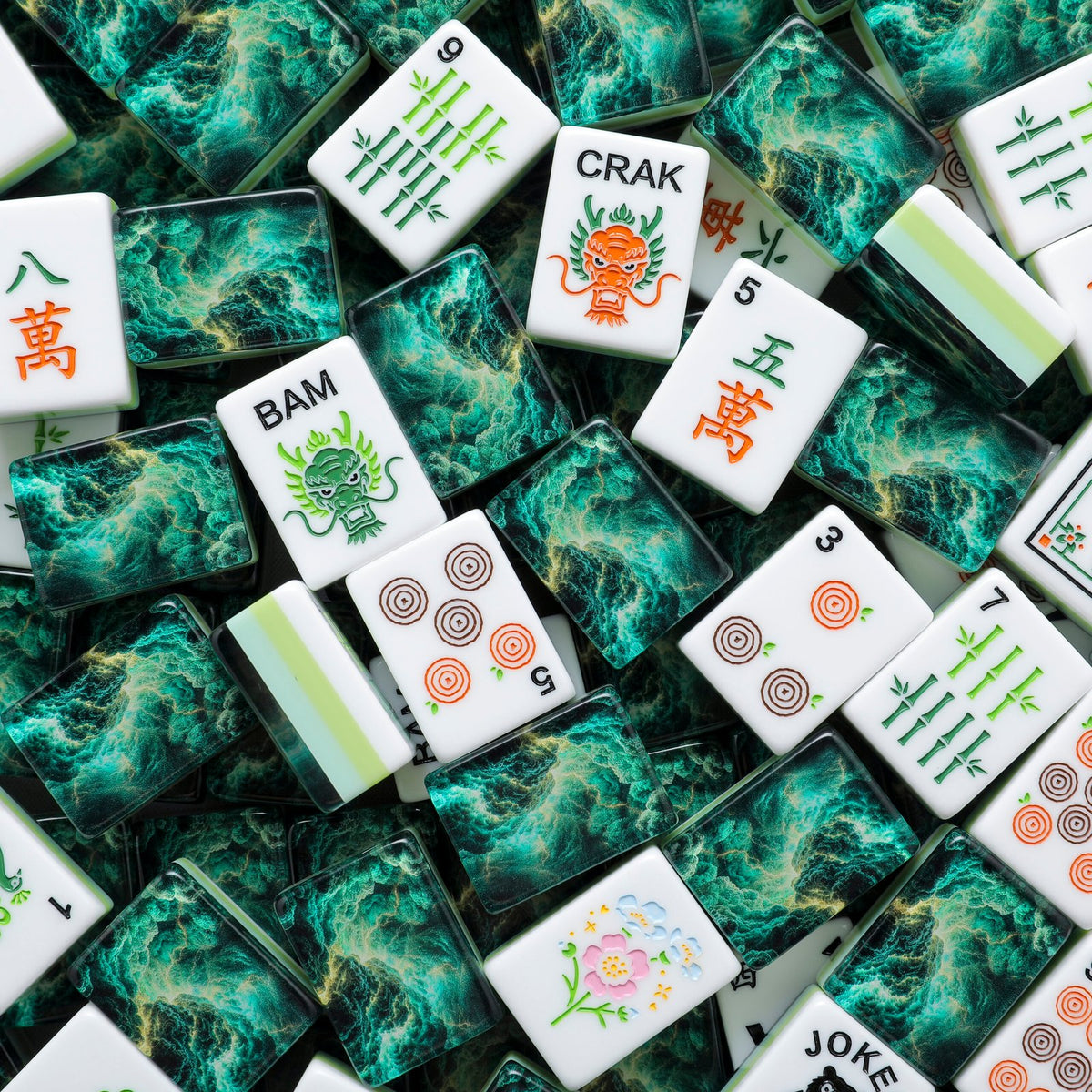 Emerald Storm – American Mahjong tile set