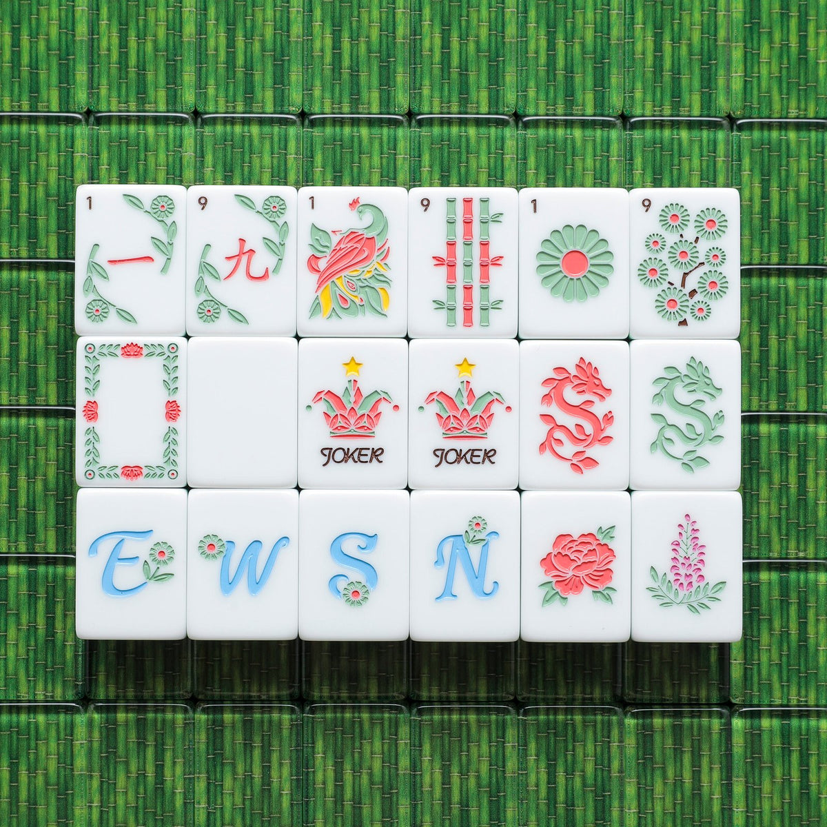 Emerald Bamboo – American Mahjong tile set