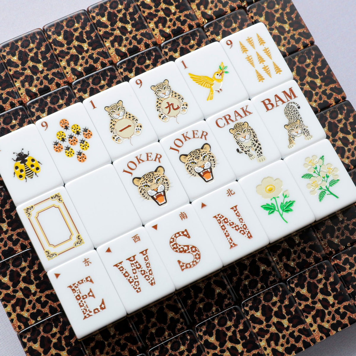 Leopard Gleam – American Mahjong tile set
