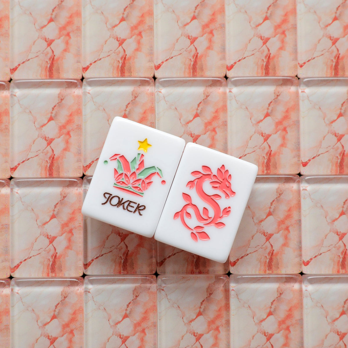Coral Marble – American Mahjong tile set