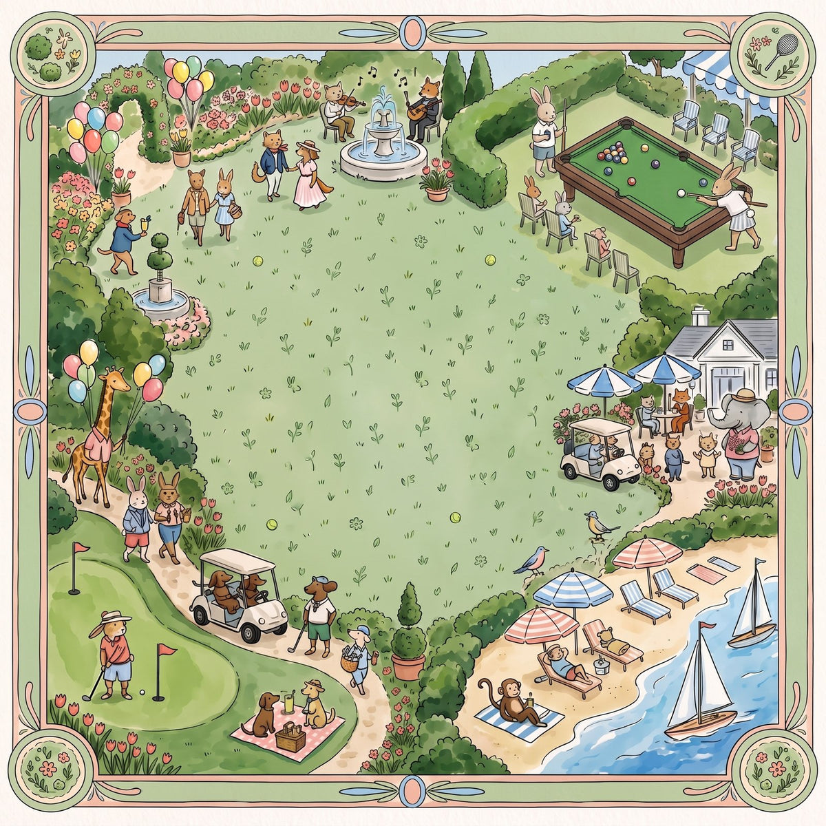 Storybook Fairway – American Mahjong mat